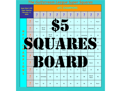 $5 Squares Board Graphic